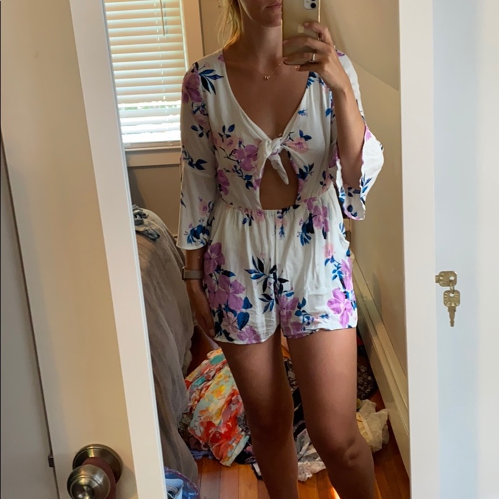White floral romper